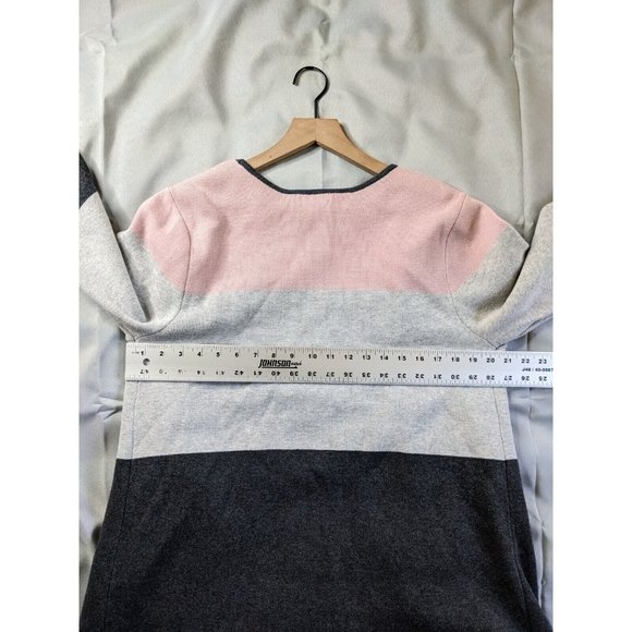 Charter Club Sweater Pink Gray Open Long Sleeve Casual Cotton Womens Size L - Picture 7 of 8